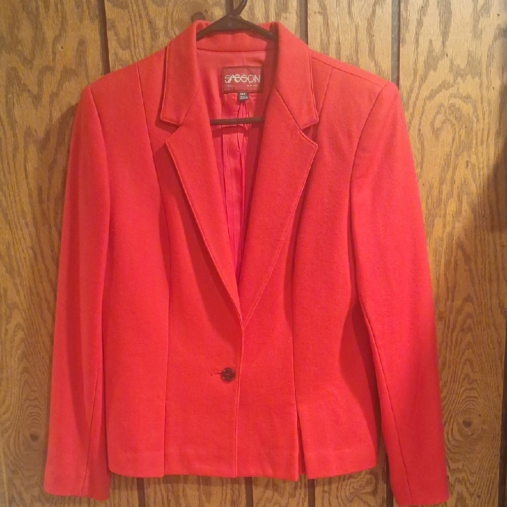Vintage 80's Sasson Women's Classic Red Blazer